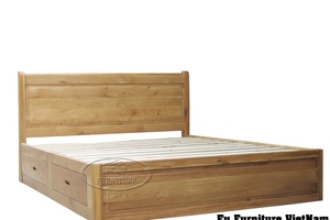 Giường gỗ sồi có hộc kéo hàng mới thanh lý giá rẻ