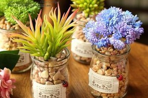 Lọ thuỷ tinh kèm chùm hoa