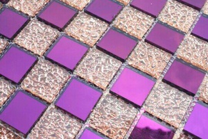 Gạch mosaic thủy tinh tím hồng trà AL109