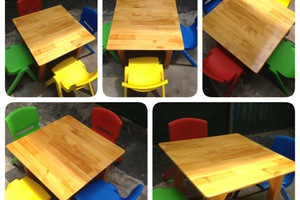 Bàn 500k ghế 95k trẻ em, giường 150k, giường lưới, tủ kệ mầm non, kệ gỗ giá sách giá rẻ