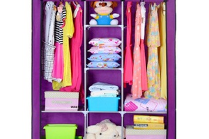 Tủ vải quần áo 3 buồng 8 ngăn cao cấp