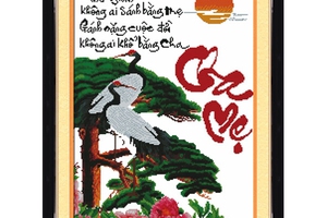 Tranh thêu chữ Cha mẹ