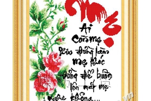 Tranh thêu chữ Mẹ