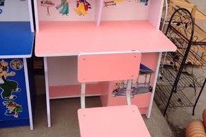 bộ bàn, ghế kèm giá sách cho học sinh