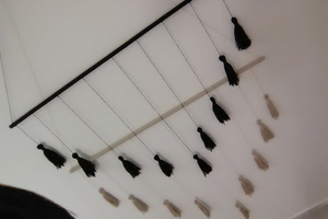 Combo macrame treo tường dây chỉ đen kem