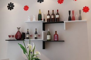 Bộ kệ gỗ trang trí hình chữ L so le KG110