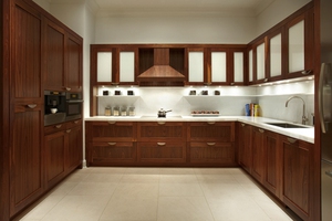 Tủ bếp gỗ sồi mỹ