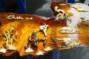 Tranh ghép gỗ đồng hồ