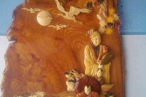 Tranh ghép gỗ Mừng thọ bà