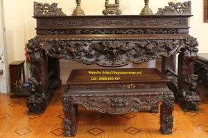 Bàn thờ chạm tứ linh - nghệ nhân Huế 