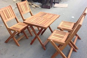 bộ bàn ghế gỗ nhỏ