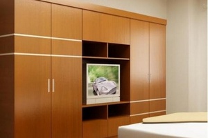 Tủ quần áo có chỗ để tivi