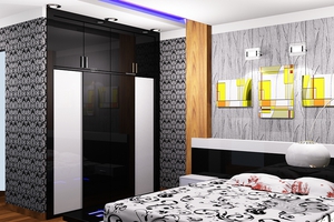 Tủ âm tường 2 màu đen trắng tương phản