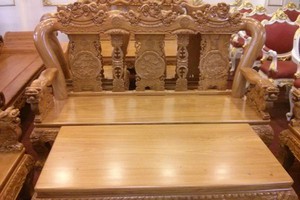 Bộ ghế phòng khách tay 12,gỗ quý,6 món