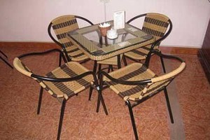 bàn ghế nhựa giả mây