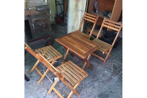 Thanh lý bàn ghế xếp gỗ mini