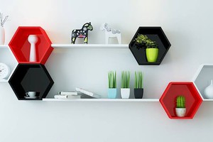 kệ trang trí đồng giá ( kệ trang trí tổ ong mẫu 01 )