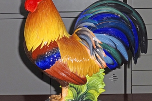 Tượng gà Đại cát (trống) số 1 trang trí màu 453501 Minh Long