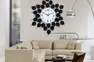 Đồng hồ treo tường nghệ thuật M1204-60cm họa tiết lá đề 