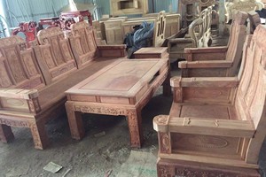 Bàn ghế như ý gỗ hương đỏ