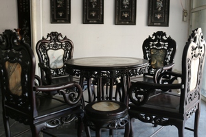 Bộ bàn ghế trúc nam 7 món, nét đục xưa tinh tế, mềm mại
