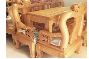 Bộ bàn ghế quốc đào gỗ sồi nga