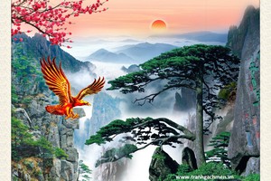 tranh 3d trang trí phồng khách