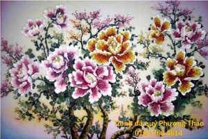 Tranh đá quý hoa hồng