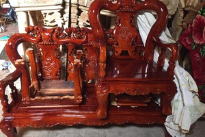  Bộ Bàn Ghế minh quốc đào Gỗ Xà Cừ Tay 12.