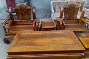 Bộ bàn ghế kiểu tần thủy hoàng ( gỗ hương vân ) tay 12.