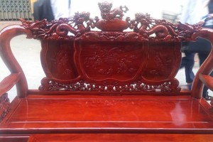 Bộ bàn ghế xà cừ nghê đỉnh tay 10.