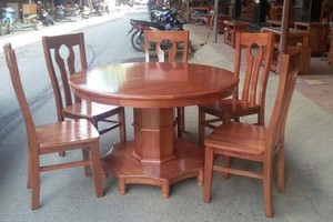 ​Bộ Bàn Ghế Ăn Tròn Gỗ Xoan Đào 6 ghế.