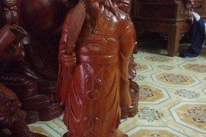 Tượng Khổng Minh cao 70 gỗ xà cừ.