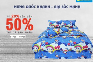 Mừng Quốc Khánh – Giá Sốc Mạnh – GIẢM ĐẾN 50% Chăn Ra Gối Nệ