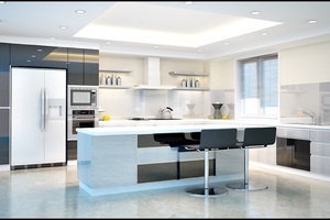 Tủ bếp Acrylic đa màu sắc bằng ván Mdf hoặc Pvc