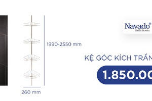 Kệ inox kích trần phòng tắm 