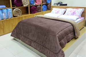 Chăn lông cừu Kyoryo nâu 2x2m3