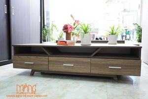 Kệ tivi Măng KTV005 nâu đen hiện đại