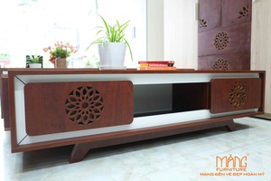 Kệ tivi Măng KTV 002 hoa văn cổ điển