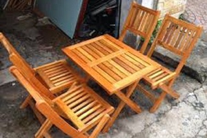 bàn ghế gỗ cafe