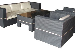 sofa mây nhựa phòng khách, quán cafe