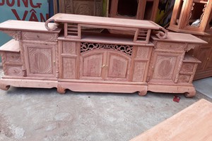 Kệ tivi hàm ếch gỗ h.ương đá.