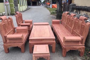 Bộ bàn ghế âu á hộp kiểu cuốn thư gỗ h.ương đá.