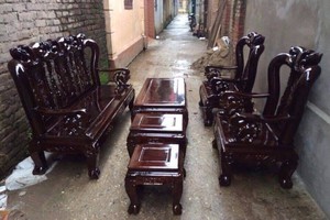 Bộ bàn ghế giả cổ minh đào gỗ tràm lõi.