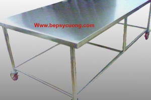 Bàn inox không giá dưới di động