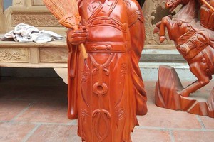 Tượng Khổng Minh Gỗ Xà Cừ.