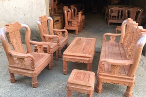 Bộ bàn ghế minh quốc triện gỗ hương đá.