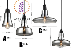 Đèn thả chao thủy tinh khói TH046