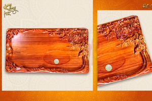 Khay trà hoa mẫu đơn