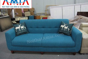 Ghế sofa nỉ văng màu xanh coban đẹp hiện đại AmiA SFN109
